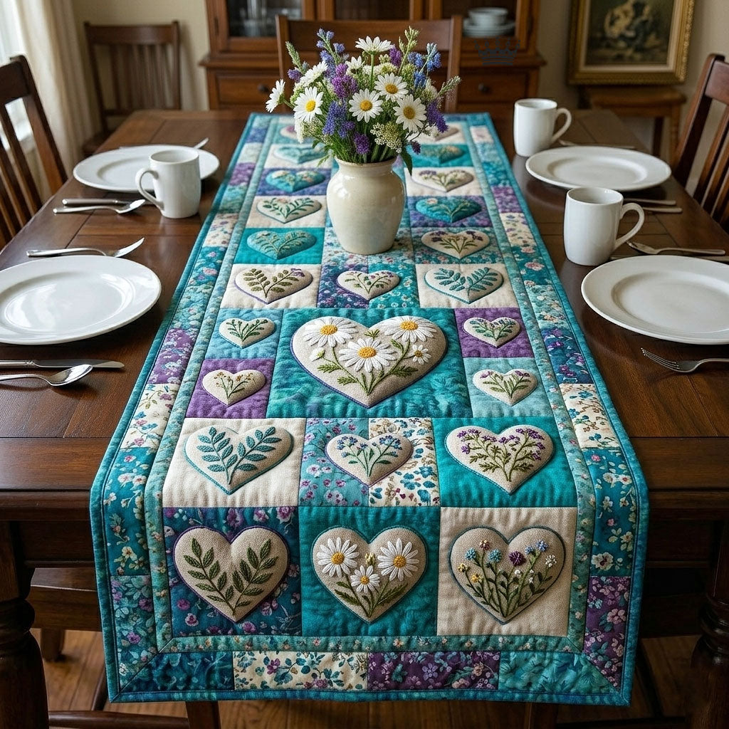 Flower Patchwork Quilted Table Runner Dining Room Table Toppers Best Gifts For Your Mom