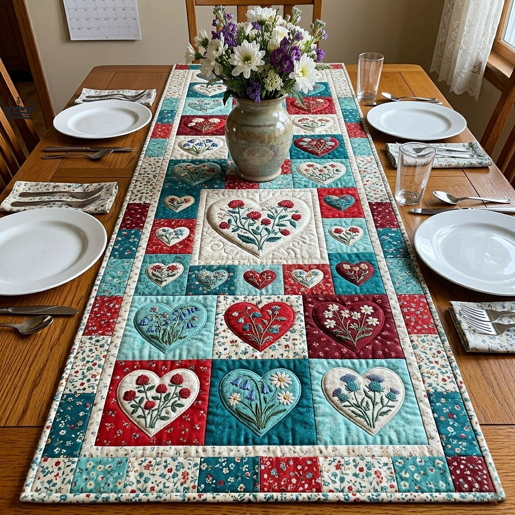 Flower Patchwork Quilted Table Runner Kitchen Table Runners Presents For Mother In Law