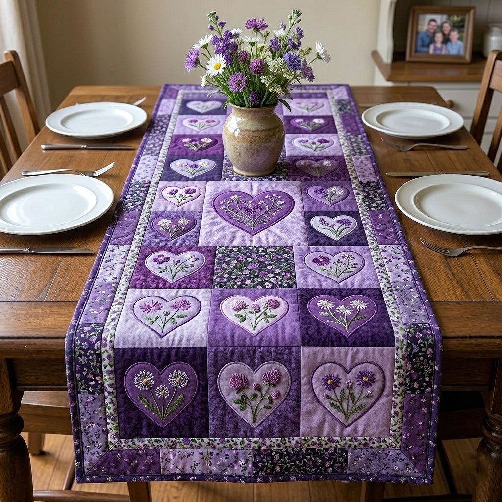 Flower Patchwork Quilted Table Runner Long Dining Table Runner Present Ideas For Mom