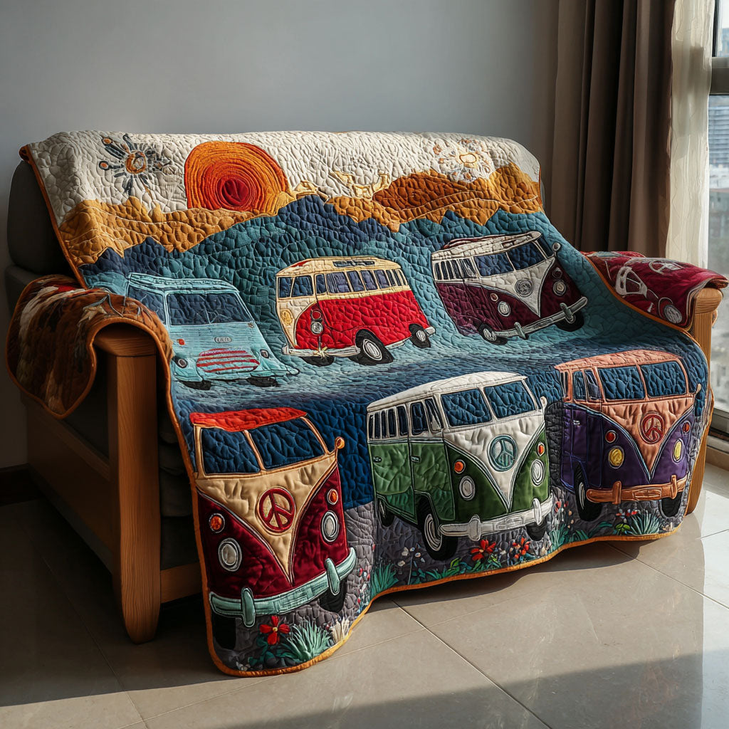 Flower Power Path Quilted Sofa Cover Best Sectional Couch Covers Gifts For Hippie Mom