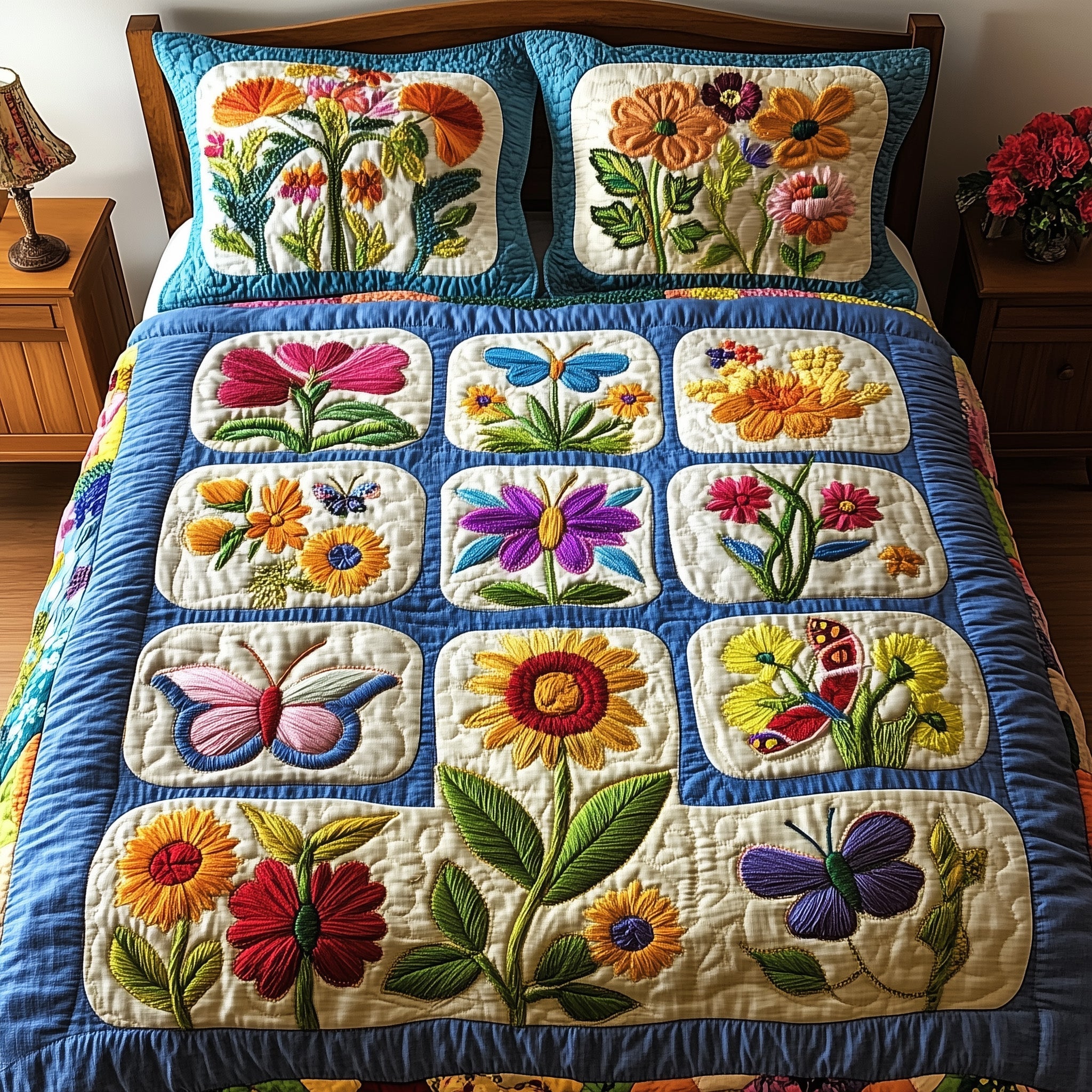 Flower Quilted Bedding Set Unique Bed Sheets Unique Mother's Day Gifts