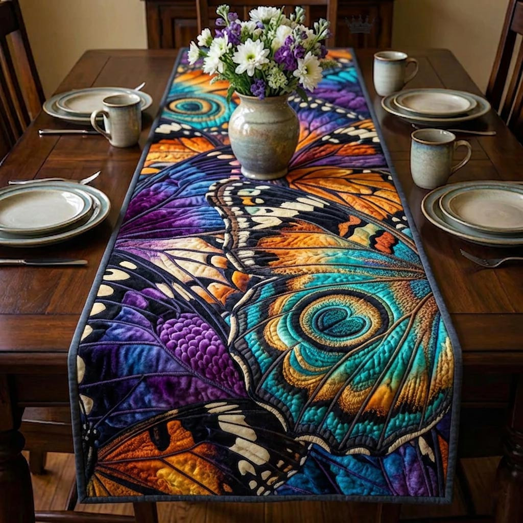 Flutter Wings Quilted Table Runner Dining Table Table Runner Butterfly Gifts For Mom