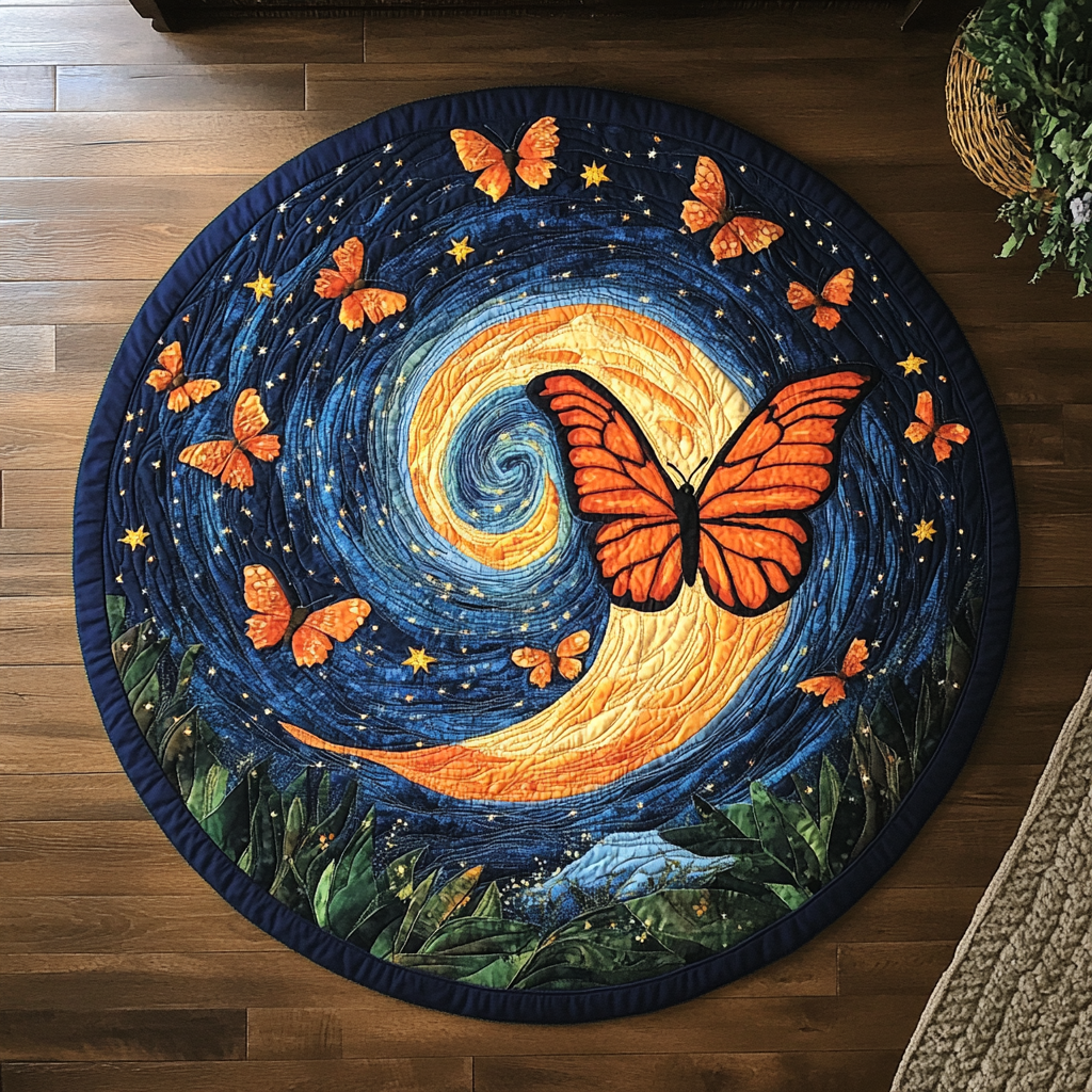Fluttering Grace Quilted Round Mat Round Indoor Area Rugs Best Gifts For Your Mom