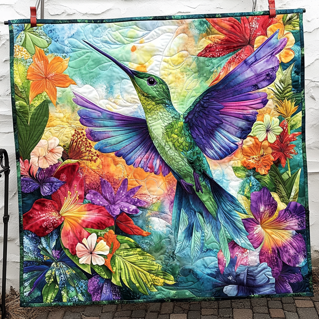 Fluttering Harmony Quilted Blanket Best Bedding Comforter Sets Hummingbird Gifts For Mom