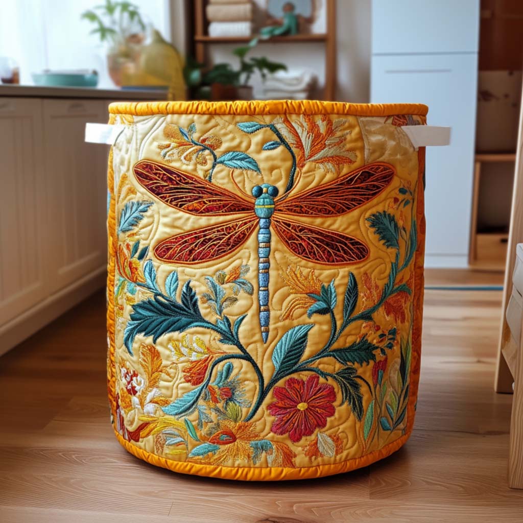 Flying Jewel Quilted Laundry Basket Best Dirty Clothes Hamper Dragonfly Christmas Gifts