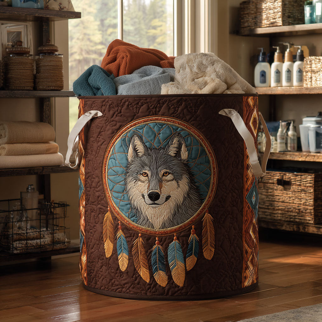 Forest Alpha Quilted Laundry Basket Laundry Room Decor Native American Gifts For Men Women