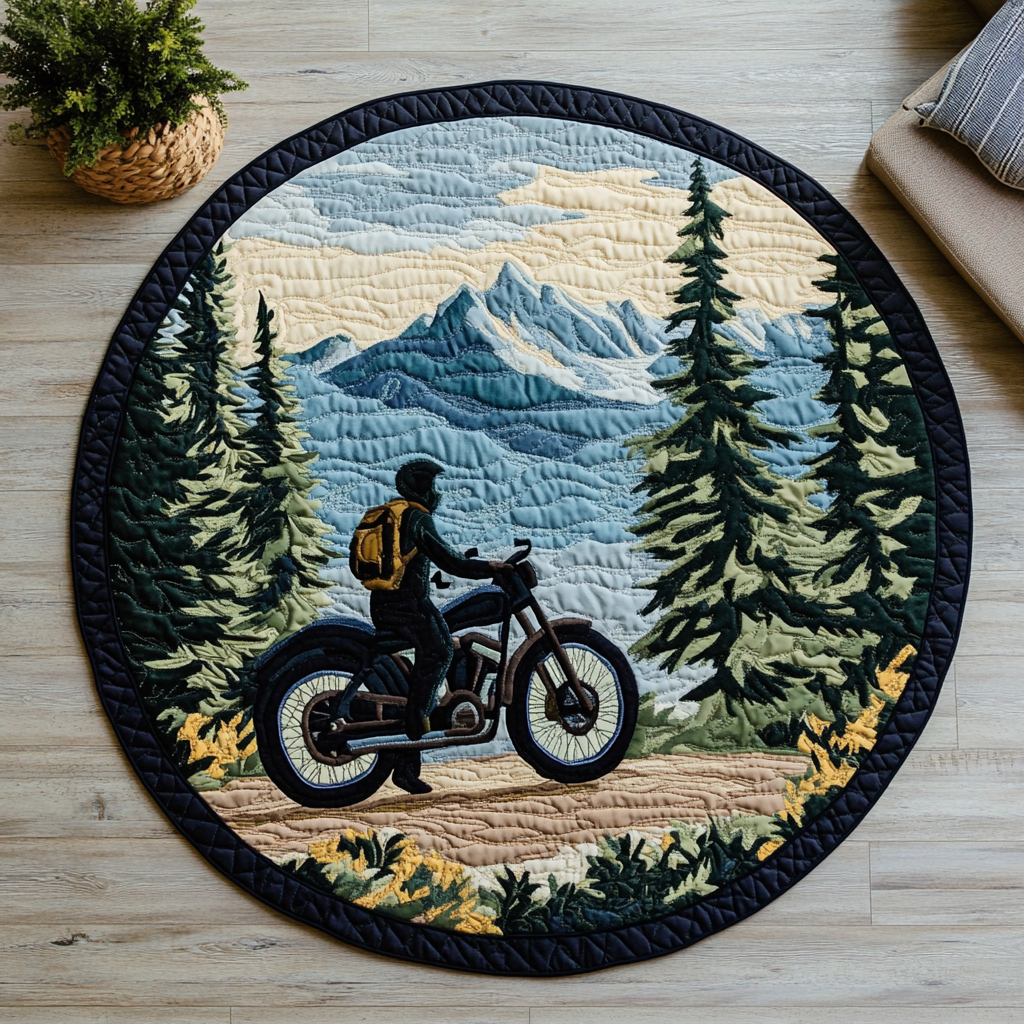 Forest Breeze Quilted Round Mat Round Small Rugs Gifts For Mum From Daughter