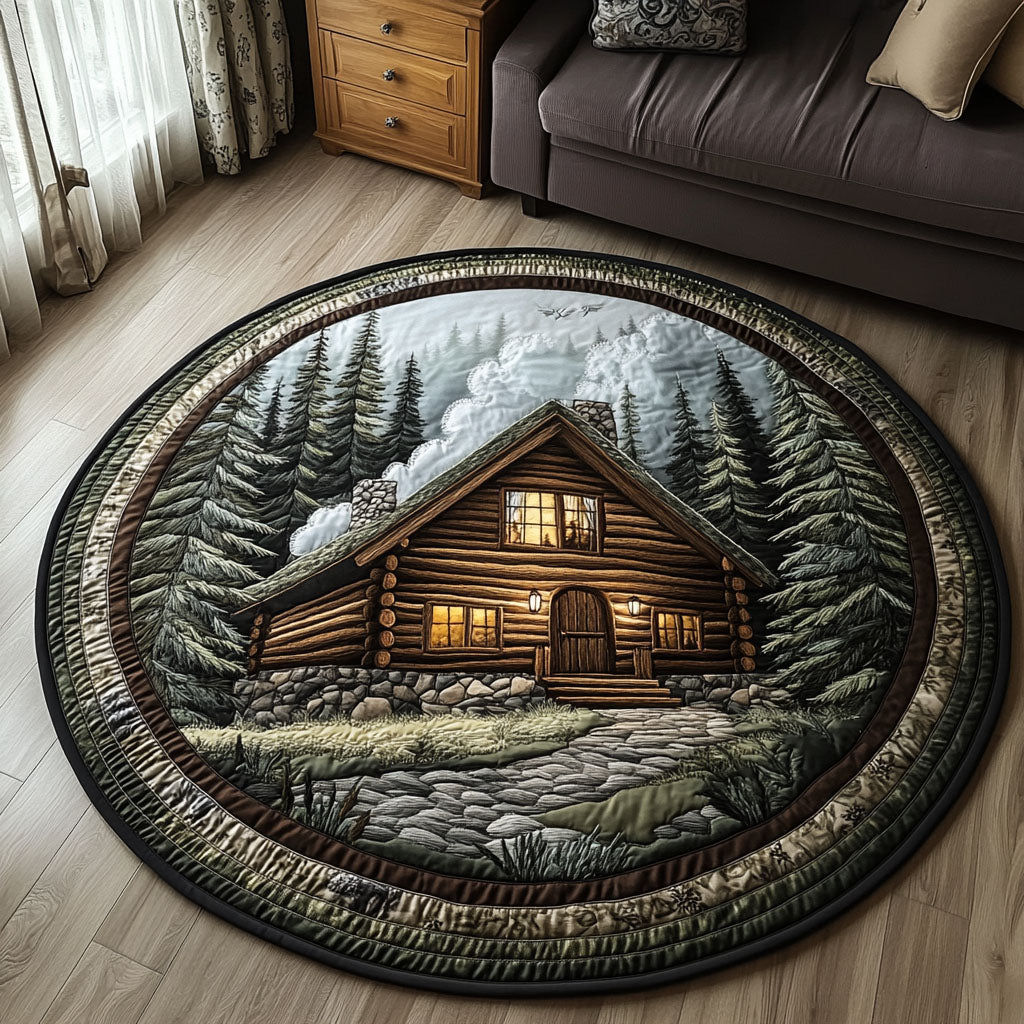 Forest Cabin Quilted Round Mat Circle Mat Useful Gifts For Mom