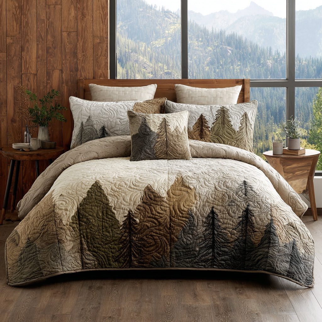Forest Escape Quilted Bedding Set Cute Bedsheets Dad Gifts For Father's Day 2026