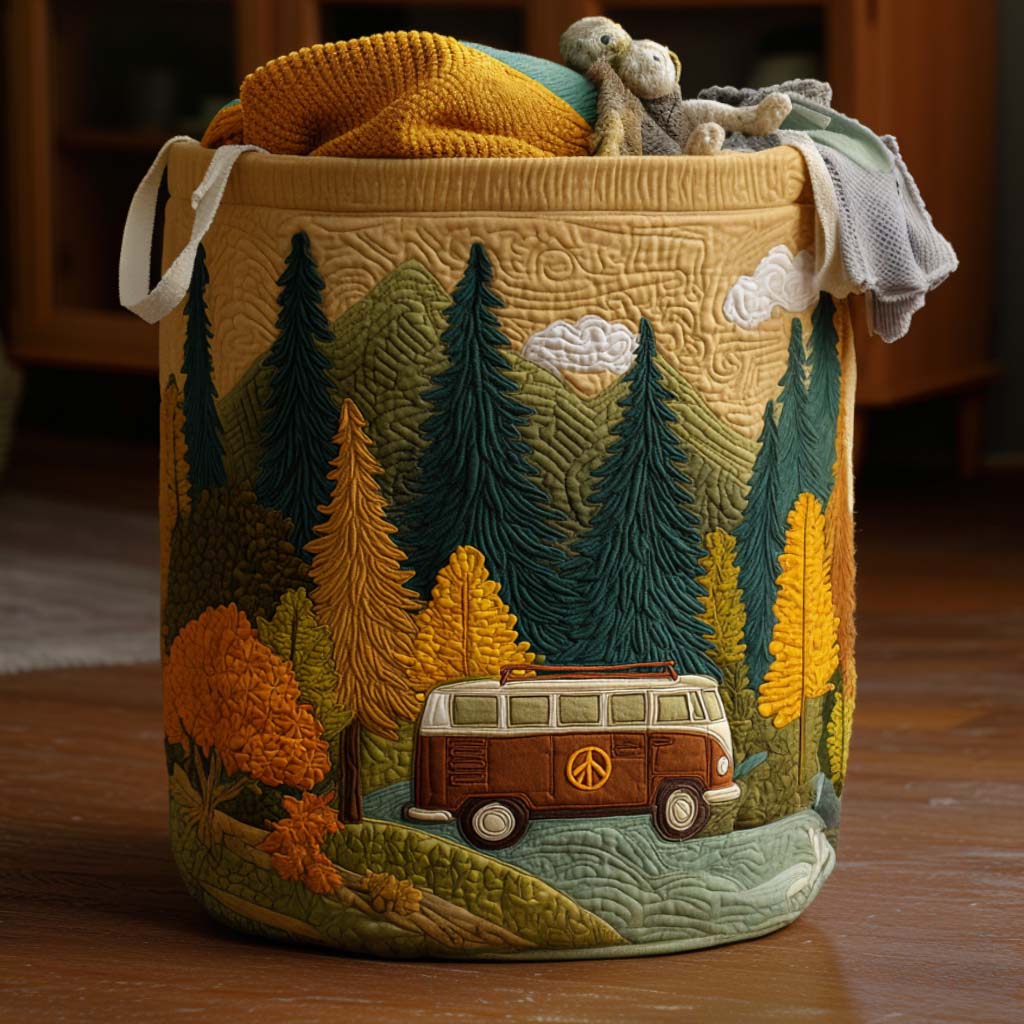 Forest Escape Quilted Laundry Basket Dirty Laundry Basket Camping Gifts For Dad