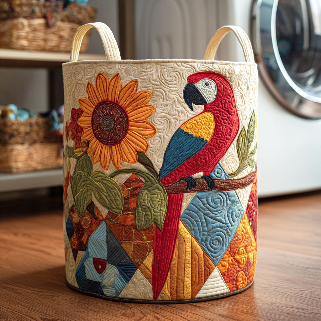Forest Flight Quilted Laundry Basket Biggest Laundry Basket Parrot Gifts Presents