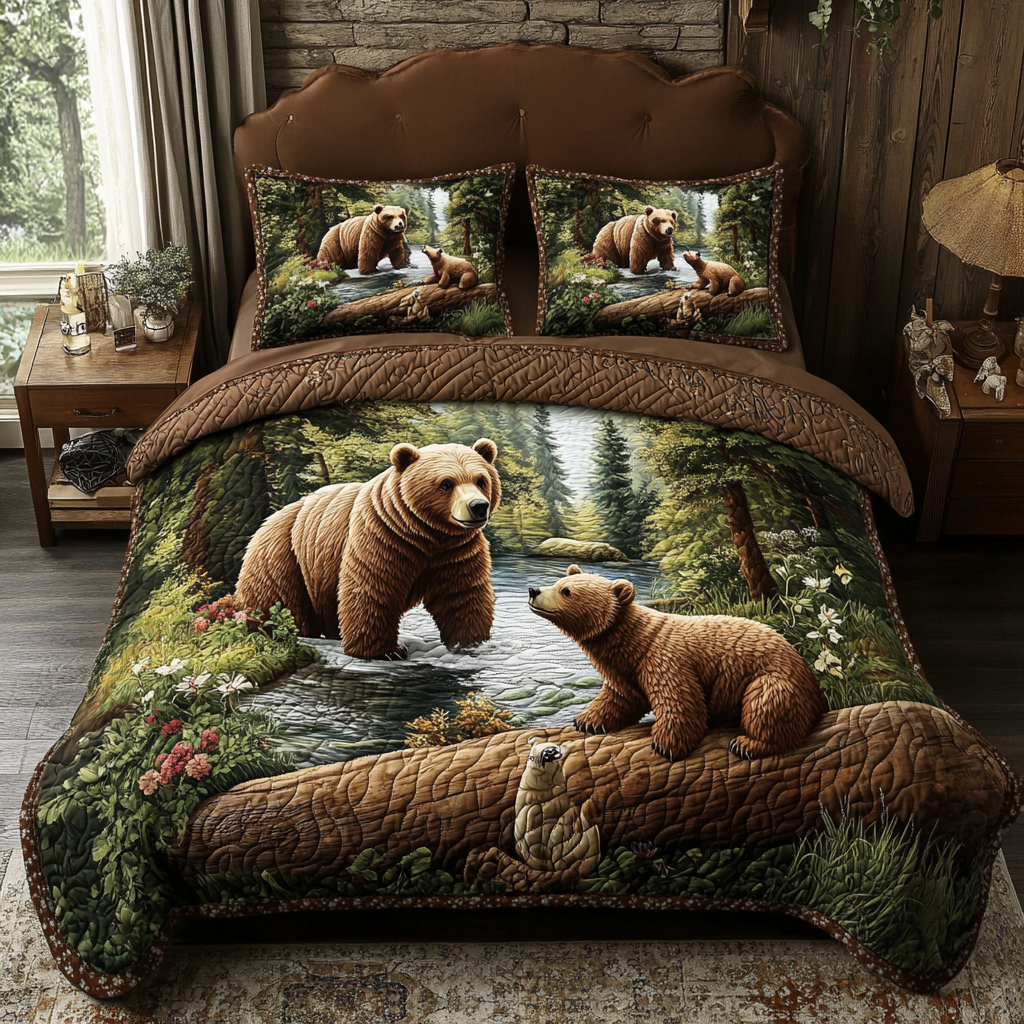 Forest Friends Quilted Bedding Set Bed Decorations Unique Mother's Day Gifts