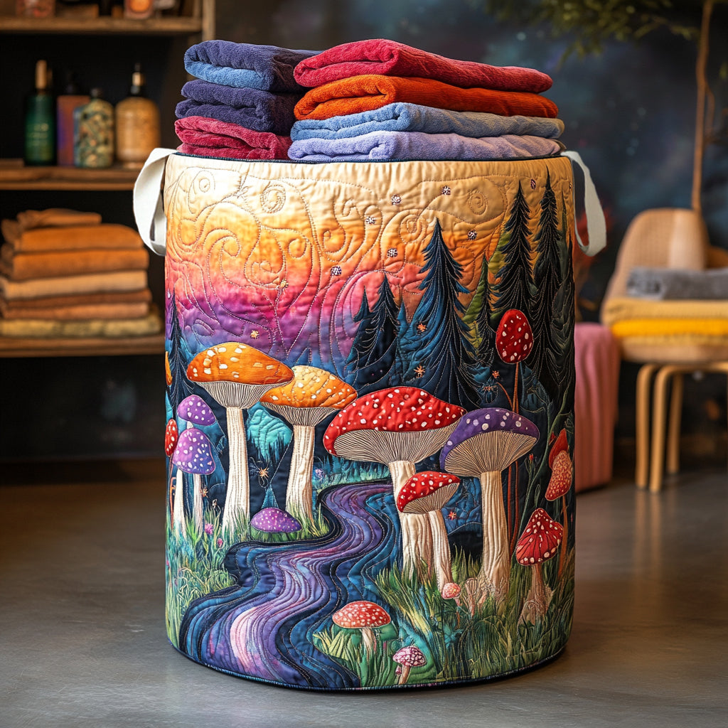 Forest Fungus Charm Quilted Laundry Basket Clothes Basket Storage Welcome Home Gifts