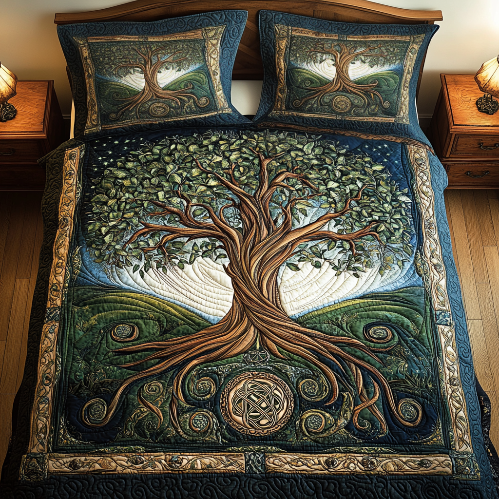 Forest Guardian Haven Quilted Bedding Set Bed Room Decoration Sentimental Father's Day Gifts