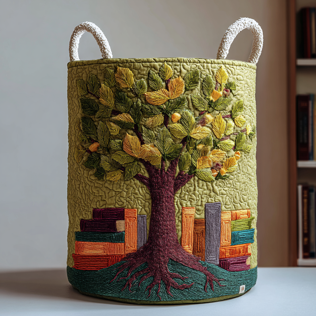 Forest Harmony Quilted Laundry Basket Home Decor Shop Book Lover Gifts For Girlfriend