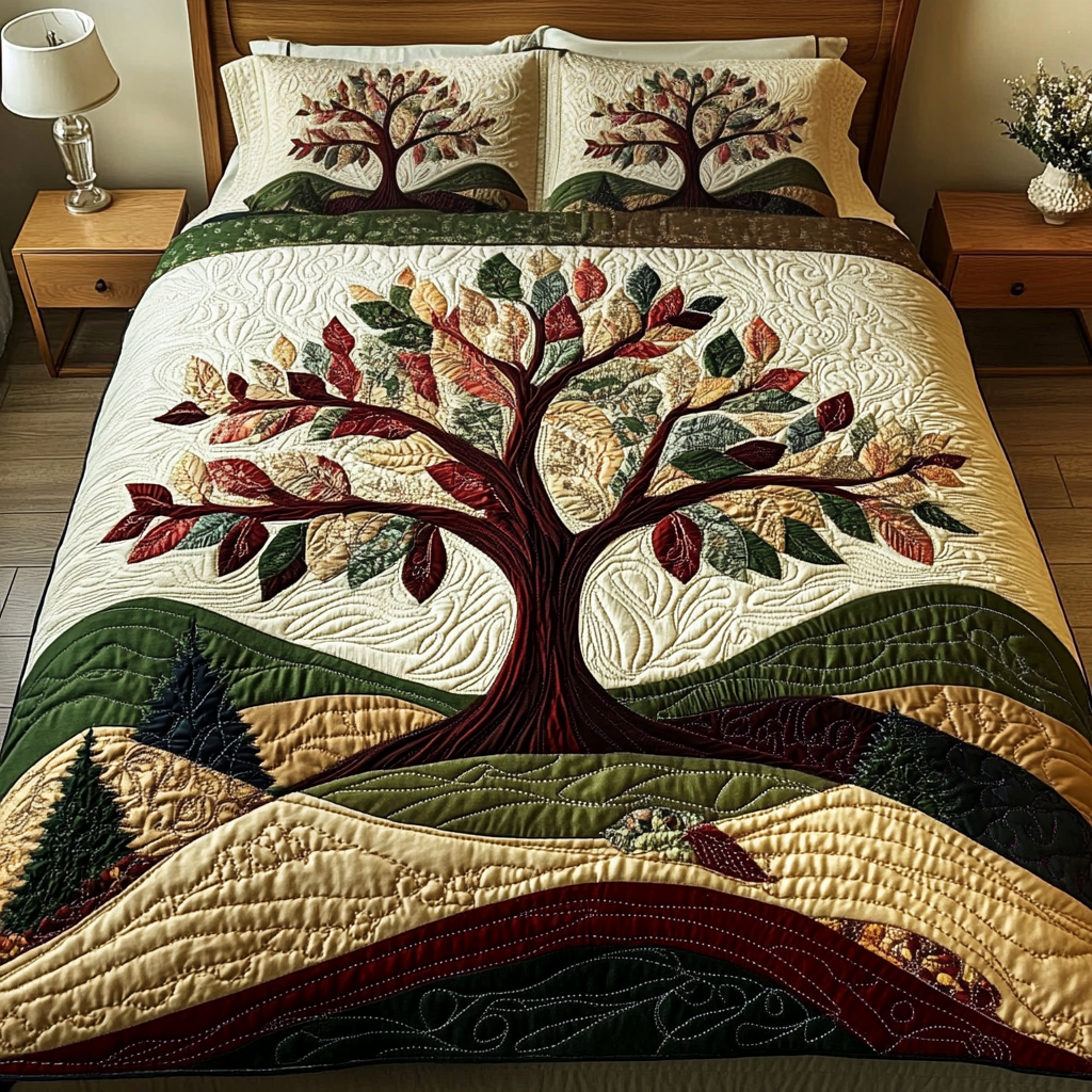 Forest Haven Quilted Bedding Set Best King Bed Sheets Tree Of Life Gifts For Her