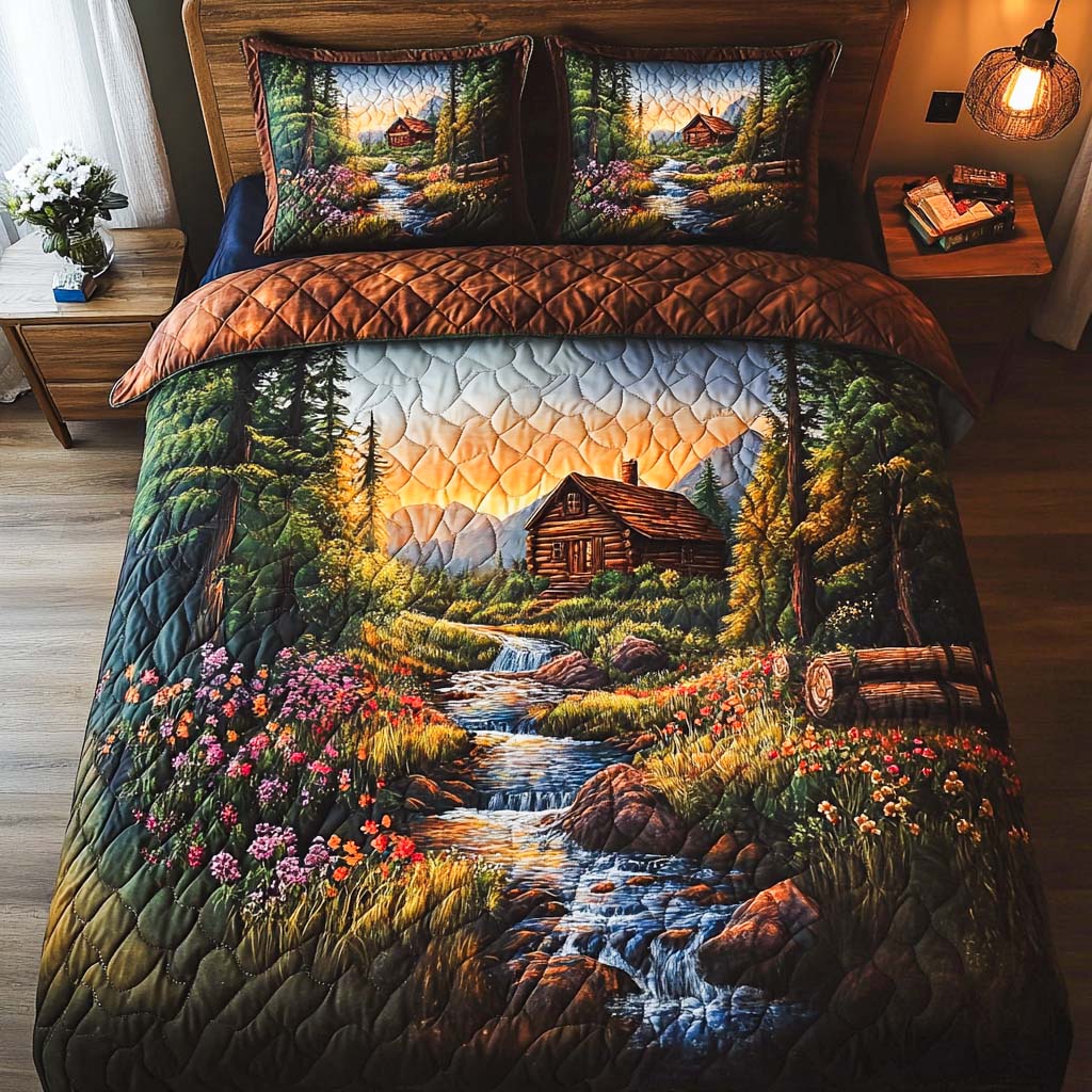 Forest Haven Quilted Bedding Set Unique Bed Sheet Set Family Present Ideas