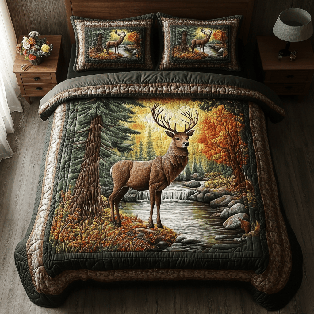 Forest Majesty Quilted Bedding Set Best King Bedding Sets Funny Father's Day Gifts