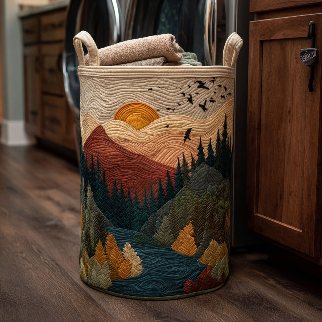 Forest Meadow Quilted Laundry Basket Best Clothes Hamper Top 10 Father's Day Gifts