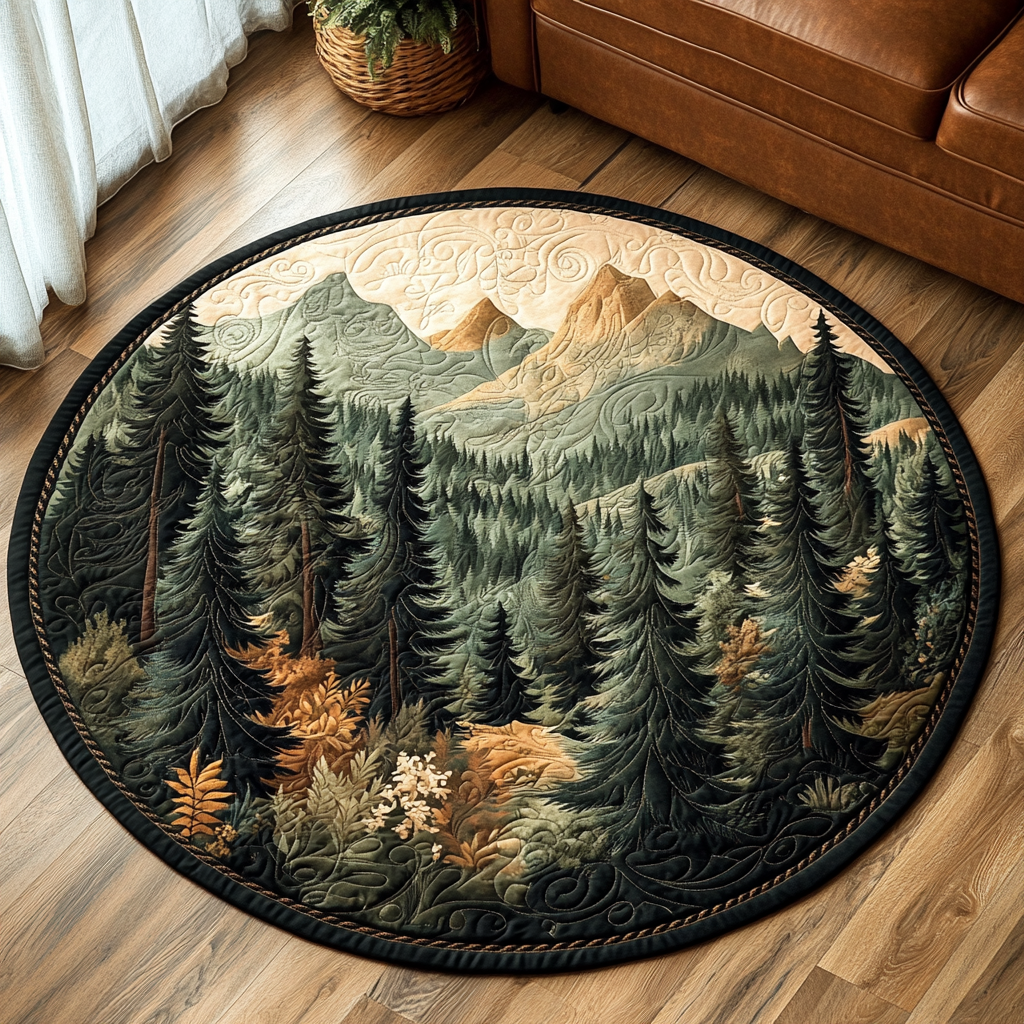 Forest Path Quilted Round Mat Lounge Room Decor Ideas Simple Mother's Day Gifts