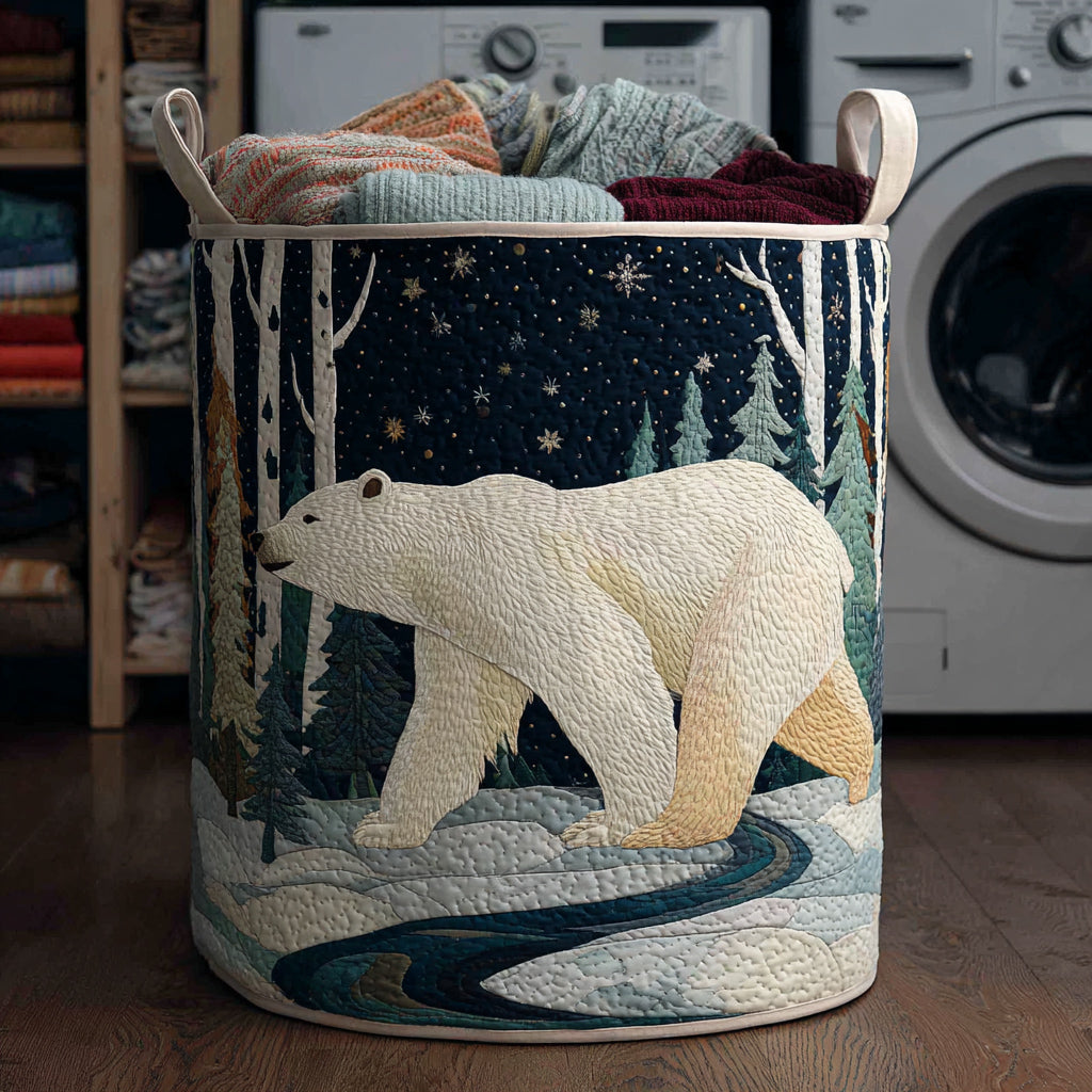Forest Polar Bear Quilted Laundry Basket Hamper Basket Koala Bear Gifts For Her