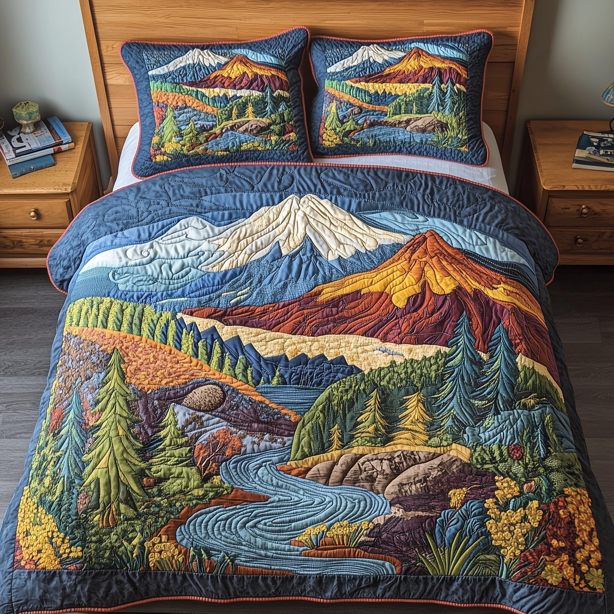 Forest Quilted Bedding Set Best Queen Sheets Father's Day Presents From Daughter