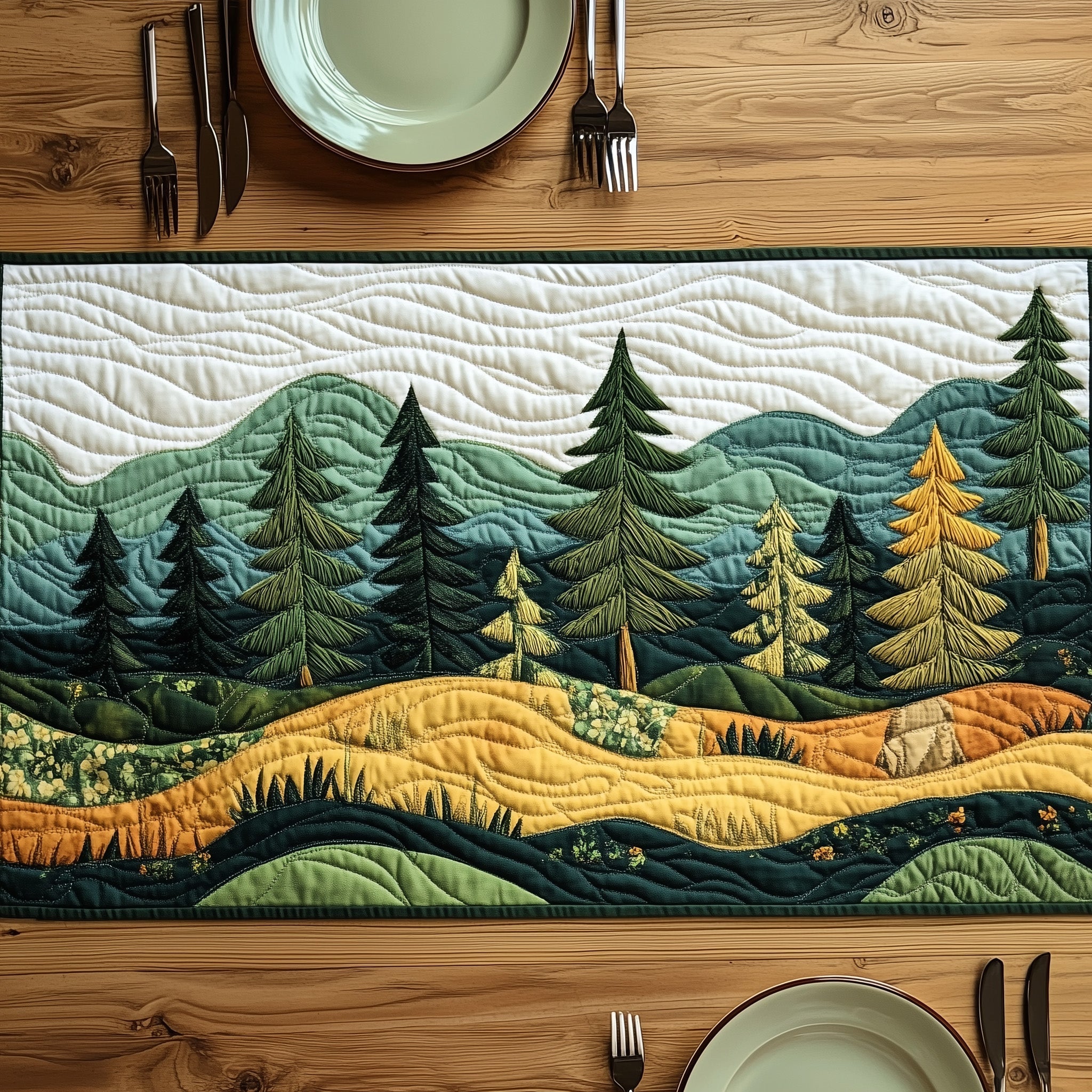 Forest Quilted Table Runner Dining Table Ideas Fathers Day Gifts For Husband