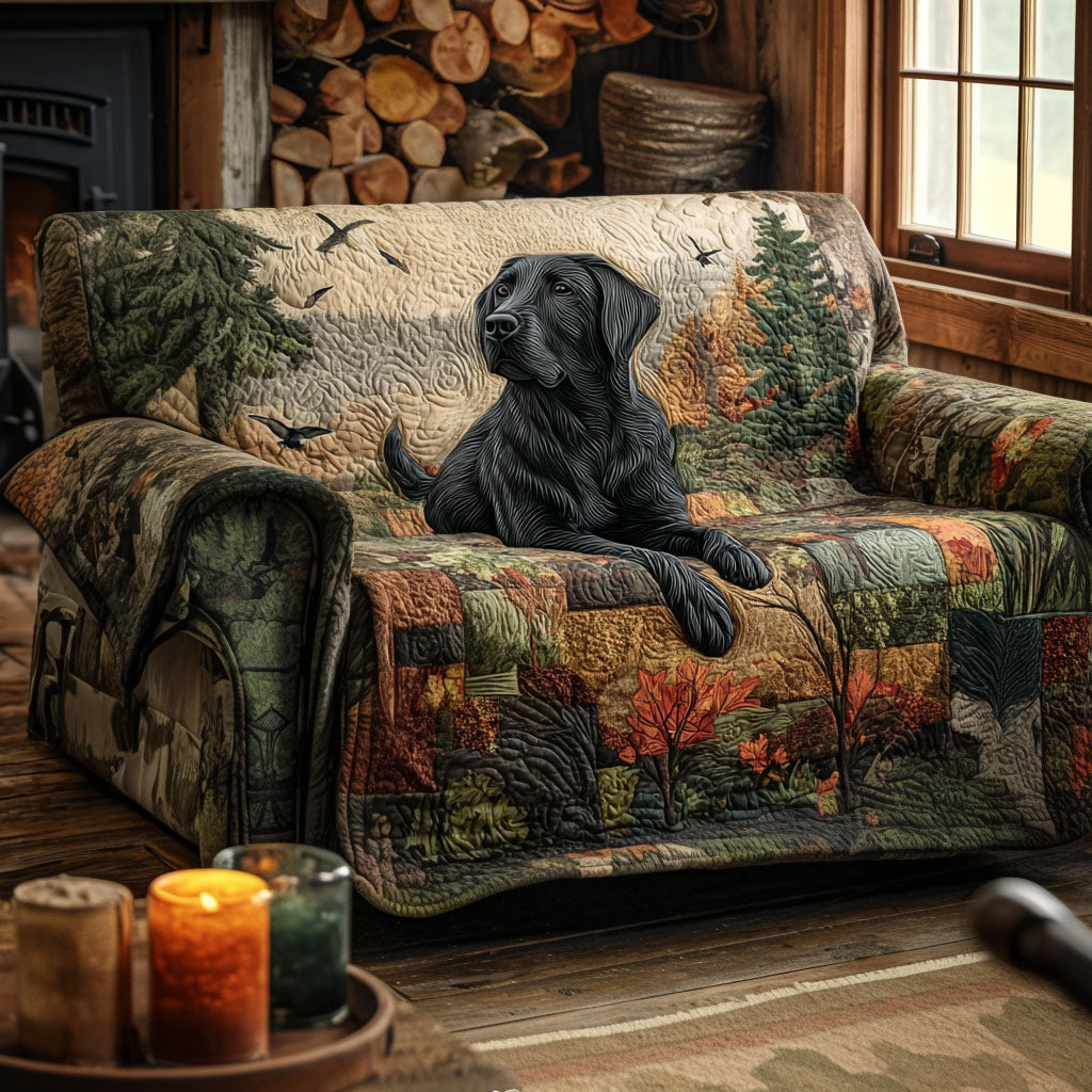 Forest Retriever Quilted Sofa Cover Indoor Decor Labrador Gifts For Owners