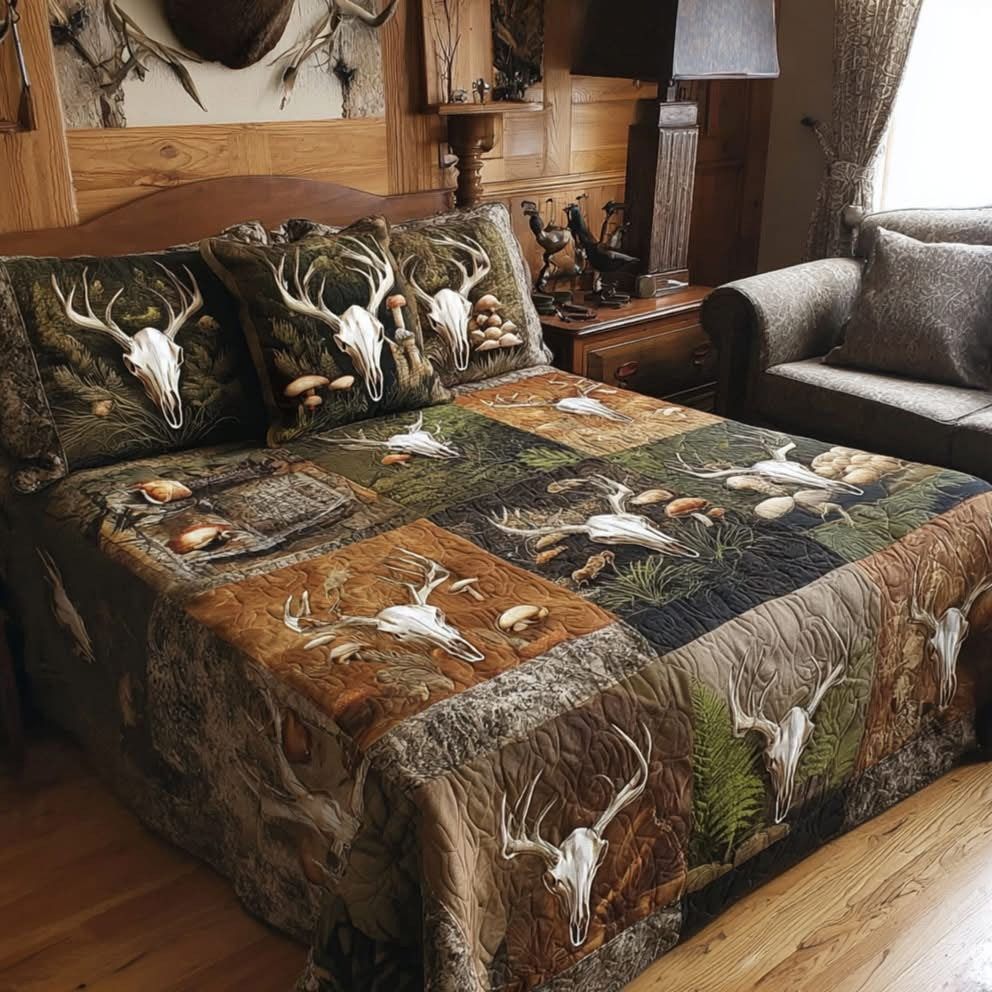 Forest Ridge Quilted Bedding Set Bed Room Decor Best Gifts For Deer Hunter For Dad