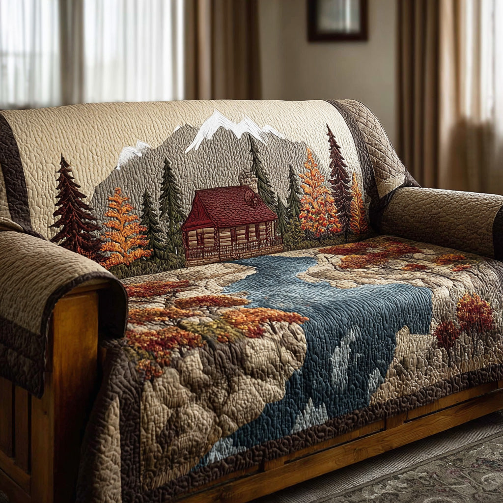 Forest Rustic Charm Quilted Sofa Cover Sofa Couch Cover Forest Themed Gifts