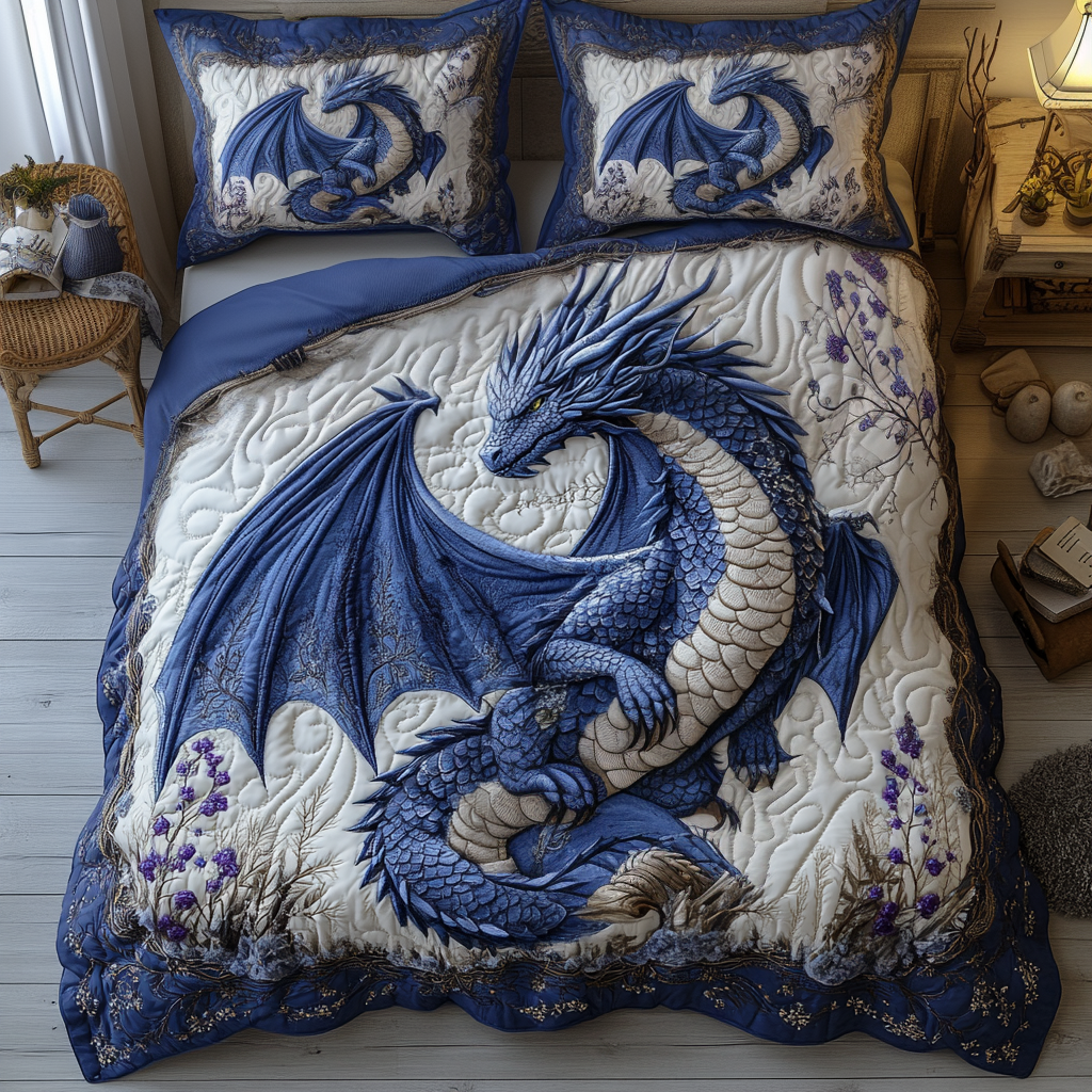 Forest Serenity Quilted Bedding Set Best Bedsheets Unique Dragon Gifts