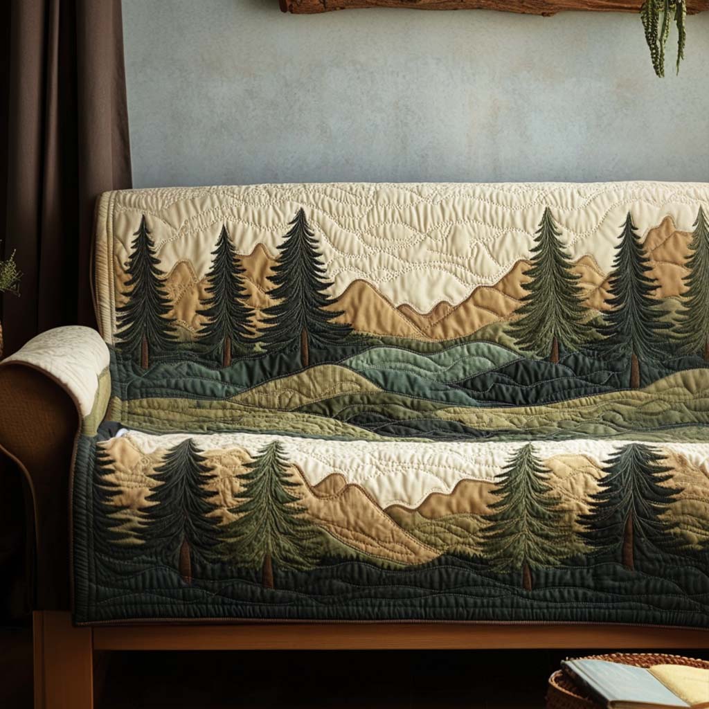 Forest Serenity Quilted Sofa Cover Couch Cushion Covers Cute Bear Themed Gifts