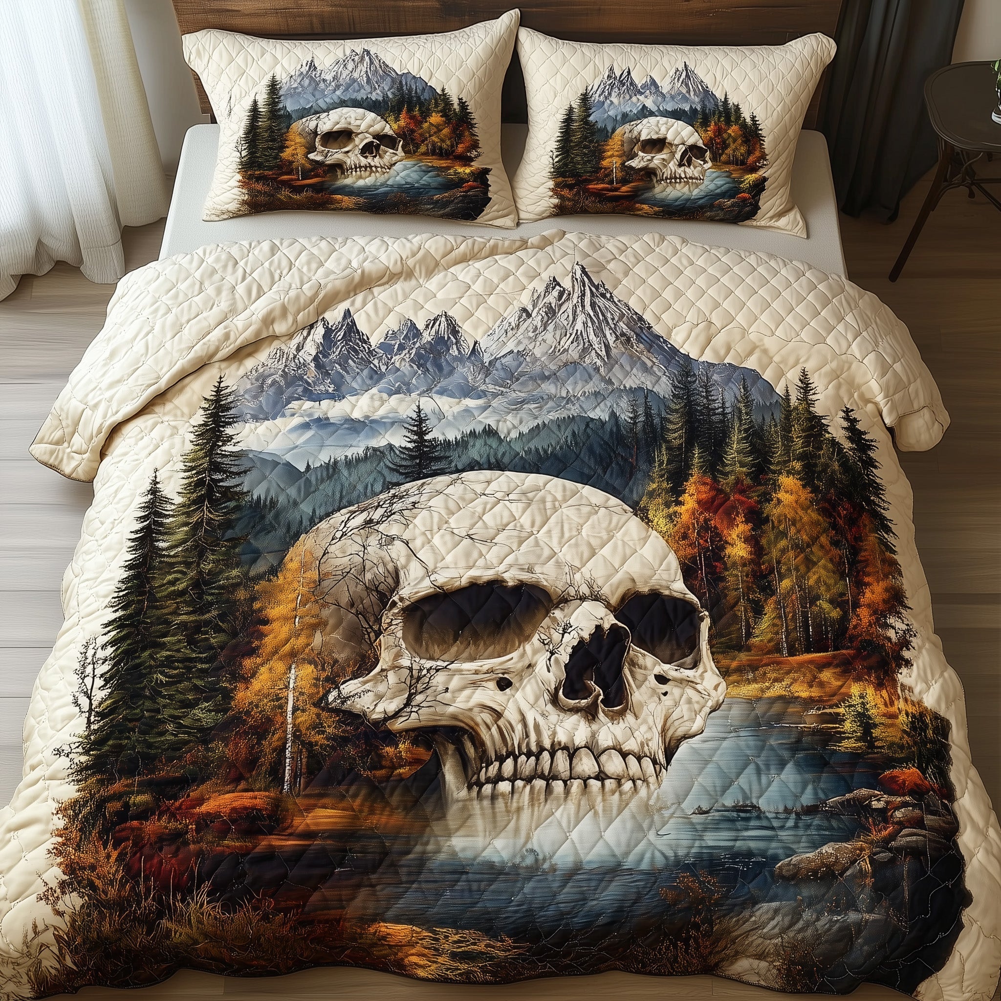 Forest Soul Quilted Bedding Set Best Bedding Sets Cute Skull Gifts