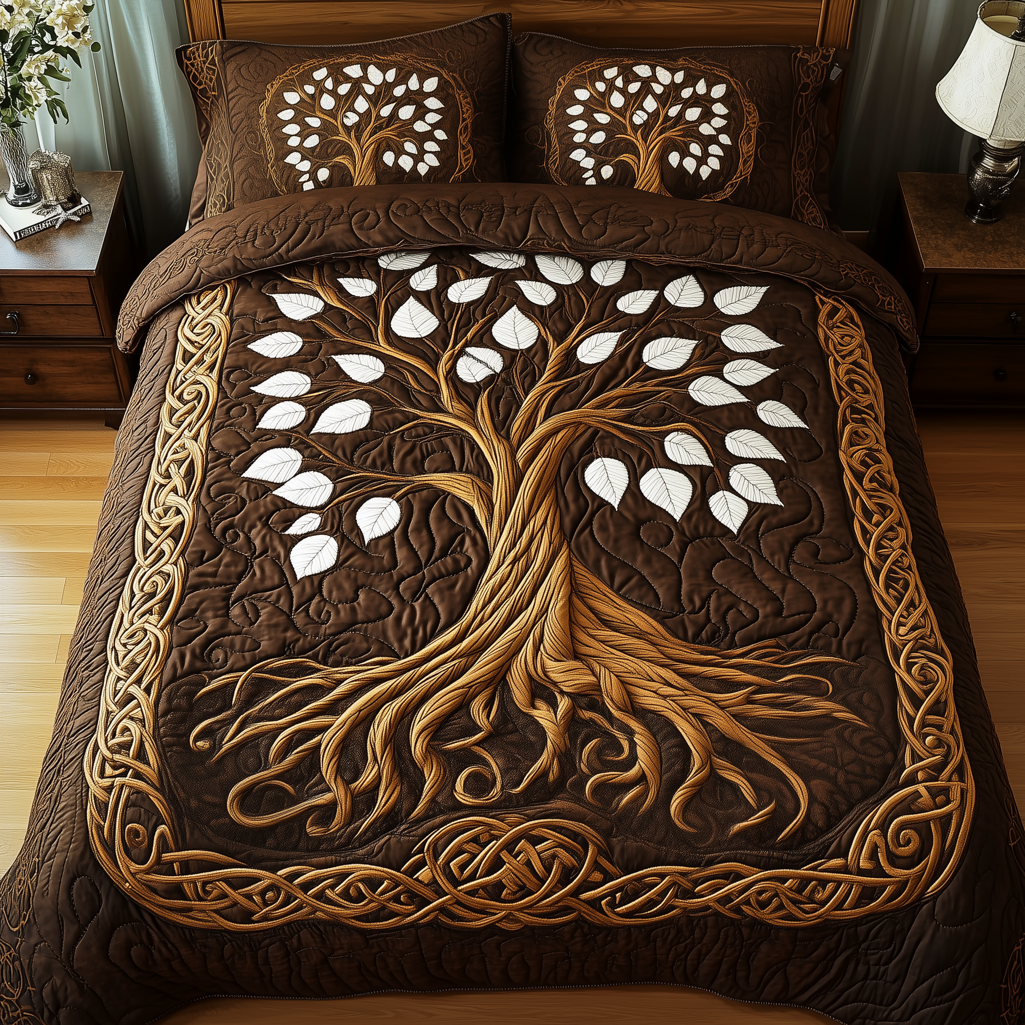 Forest Spirit Quilted Bedding Set Comforter Sets Tree Of Life Gifts For Her