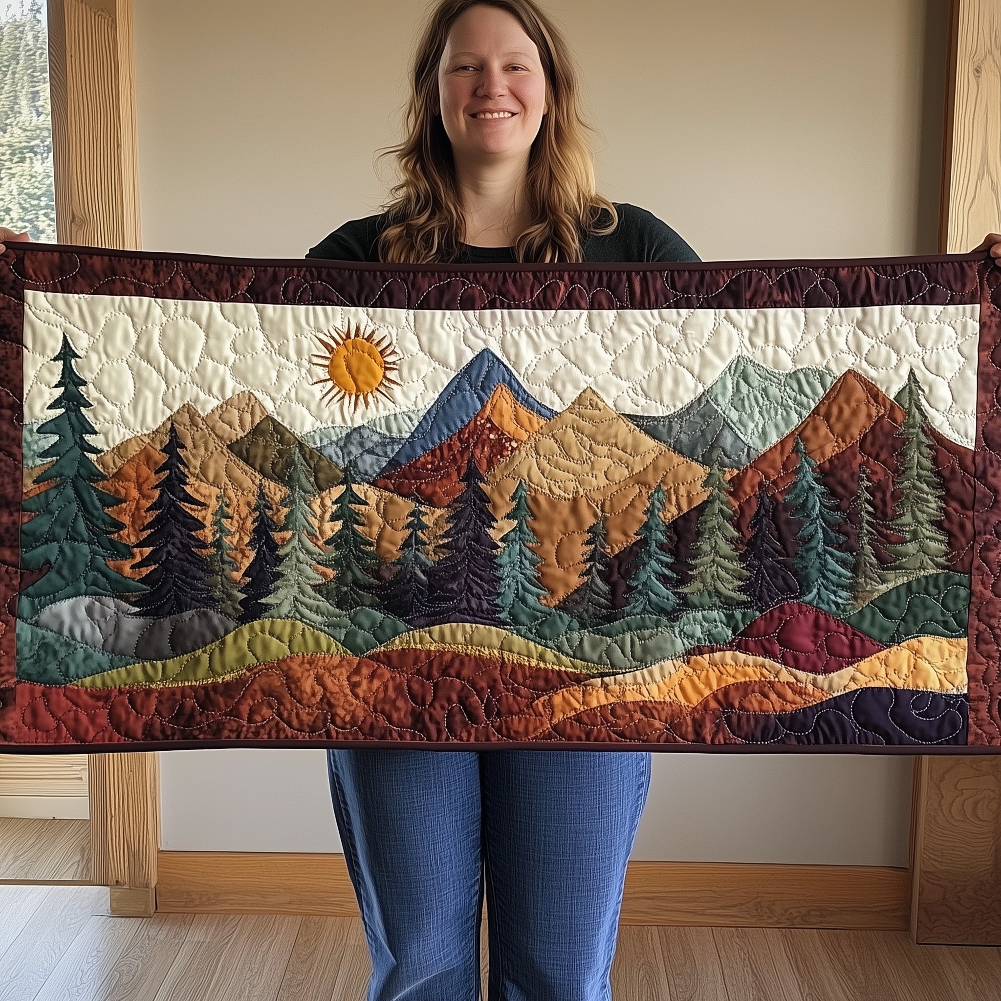 Forest Spirit Quilted Table Runner Dining Room Table Toppers Meaningful Gifts For Dad Birthday