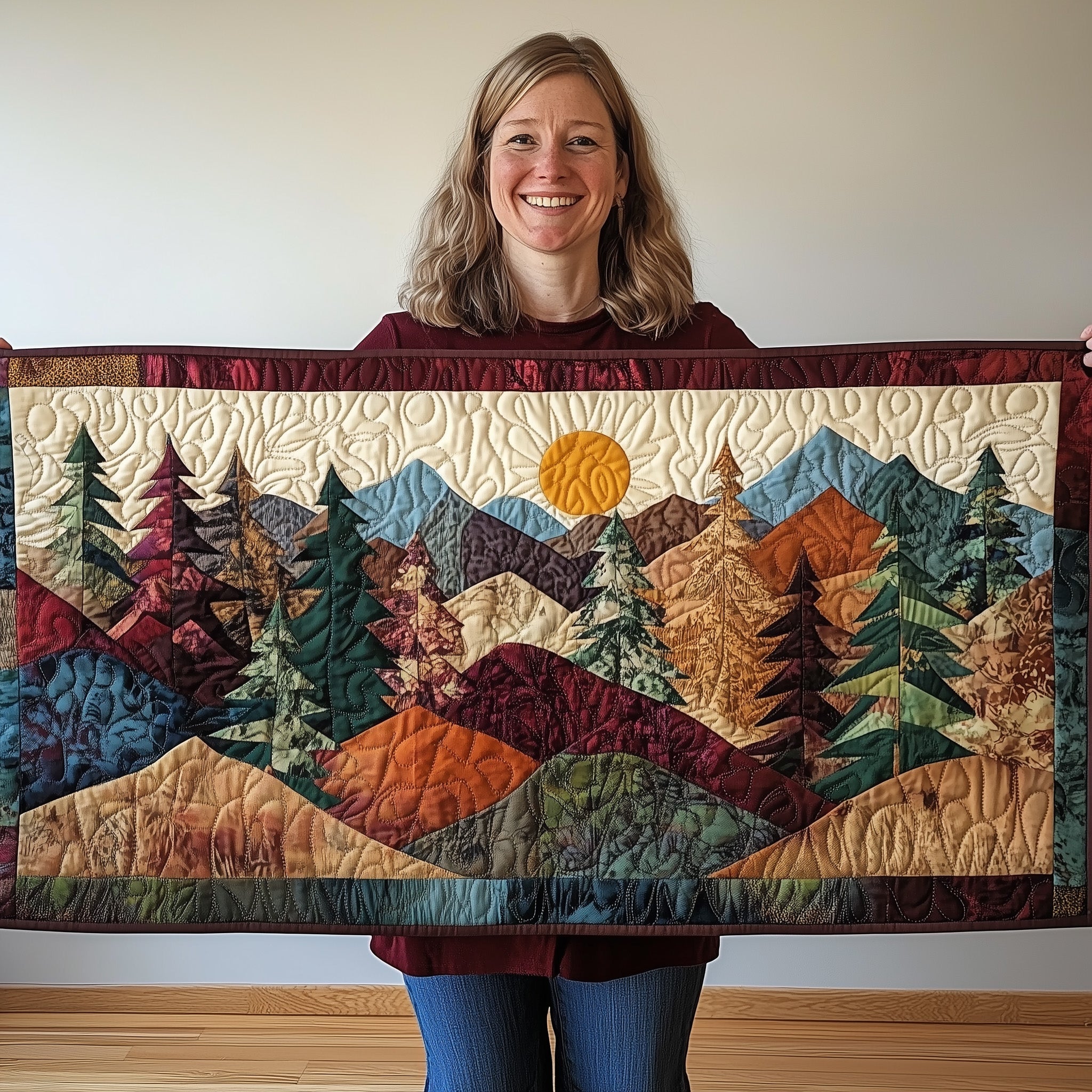 Forest Spirit Quilted Table Runner Dining Room Table Toppers Special Step Dad Gifts