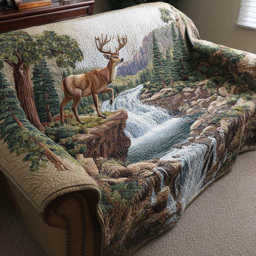 Forest Stag Quilted Sofa Cover Sofa Slip Covers Cool Gifts For Deer Hunters