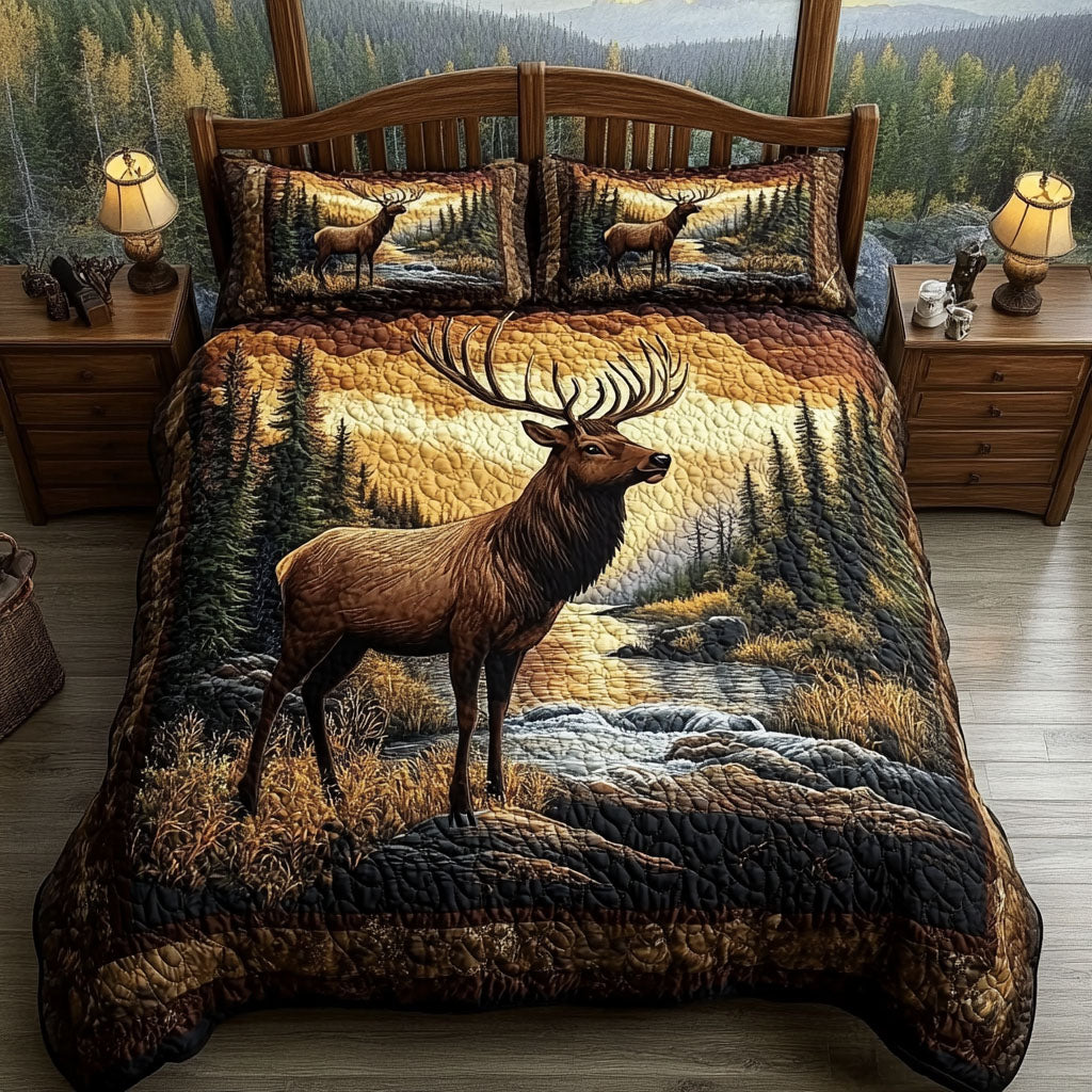 Forest Trail Comfort Quilted Bedding Set Cute Boho Comforter Sets Mother'S Day Gift For Daughter From Mom