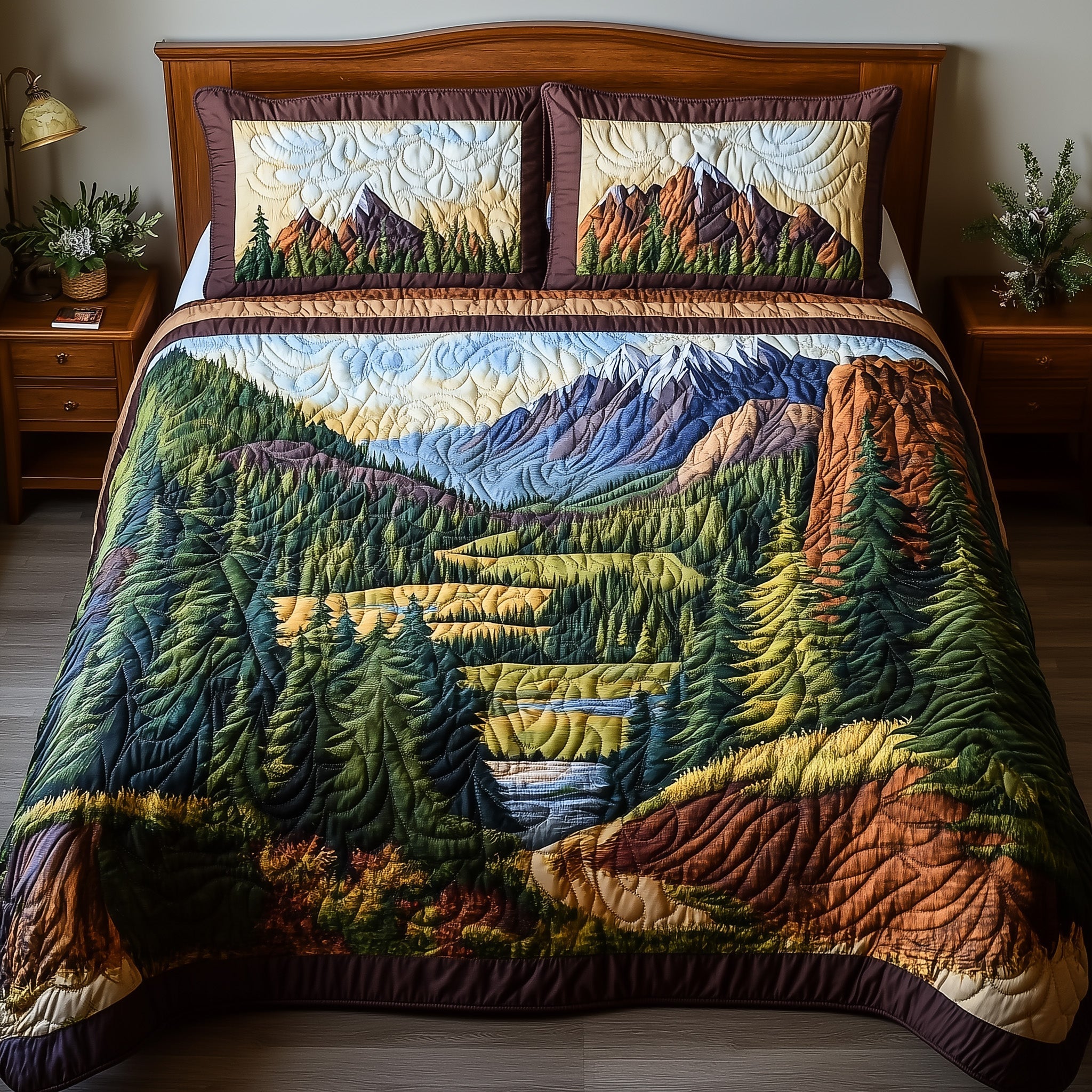 Forest Vibes Quilted Bedding Set Comforter Sets Queen Mothers Day And Fathers Day Gifts