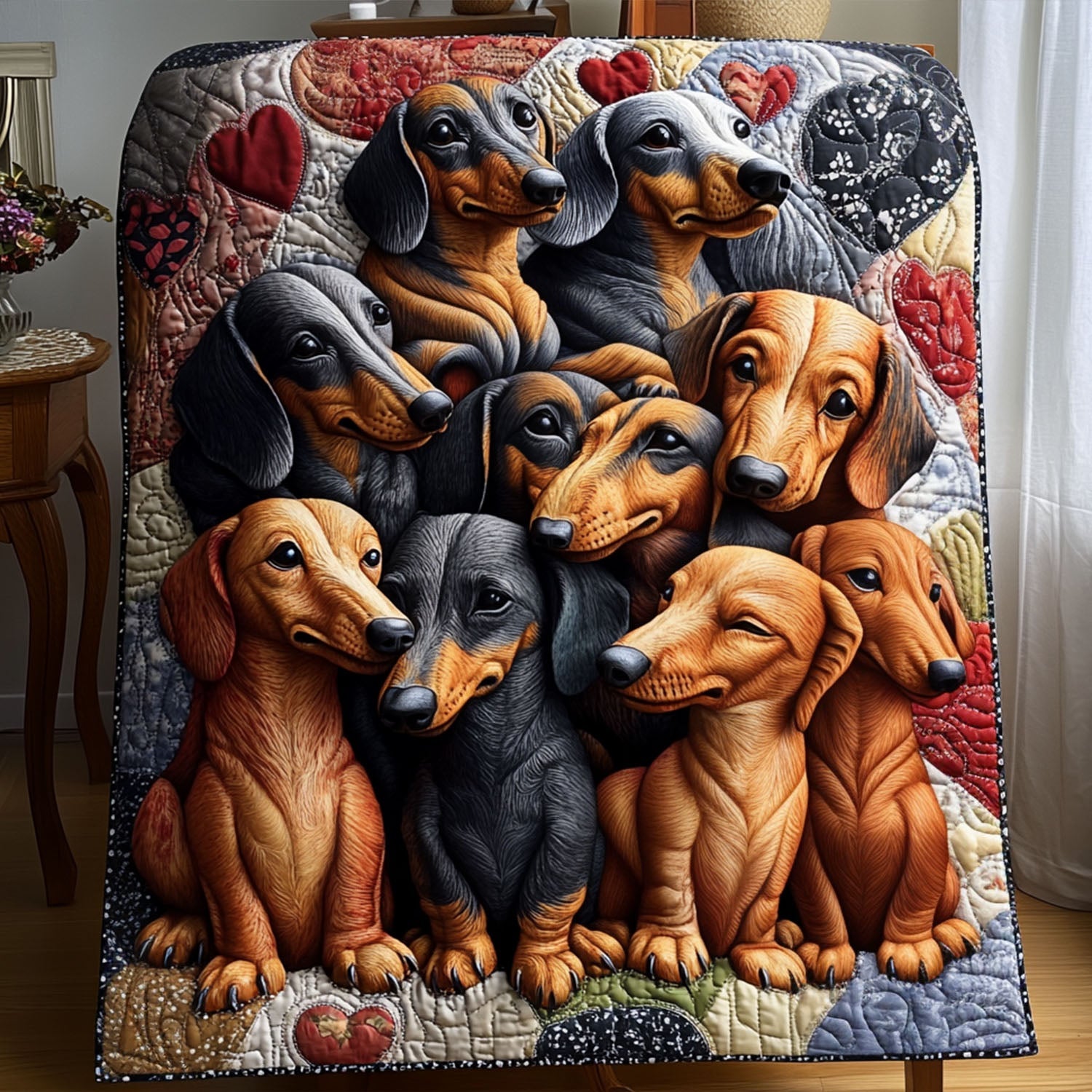 Forever Dachshund Quilted Blanket Bedroom Room Decor Unusual Dachshund Gifts