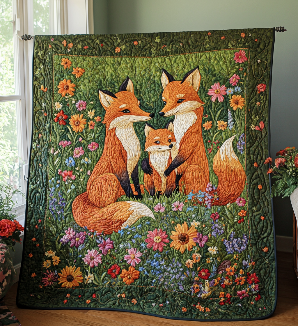 Fox Family Quilted Blanket Bedroom Decor Ideas Retirement Gift Ideas For Men