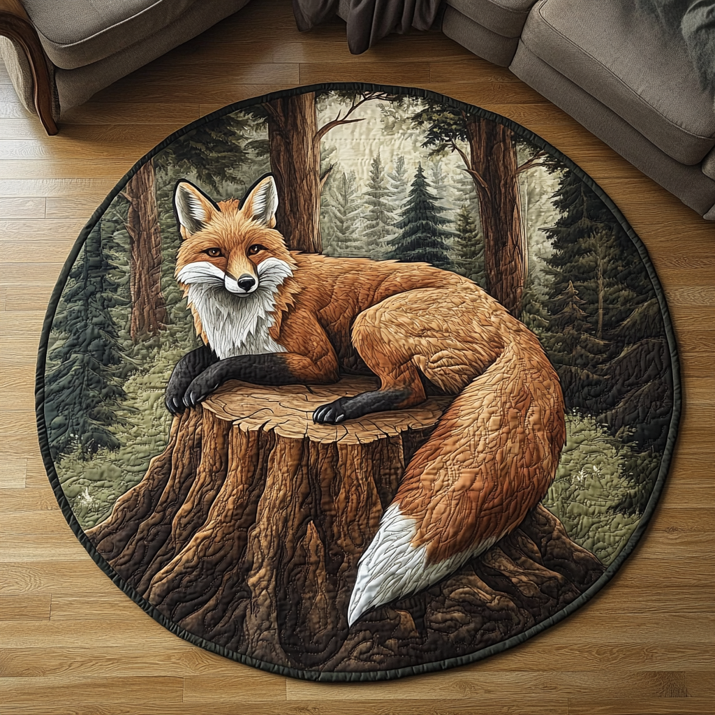 Fox Haven Quilted Round Mat Round Indoor Area Rugs Best Mom Ever Gifts