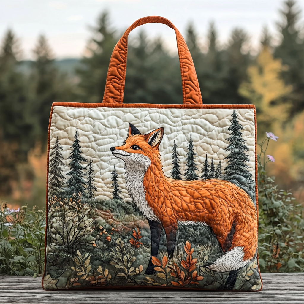 Fox Whisper Quilted Tote Bag Best Everyday Tote Bag Awesome Mother's Day Gifts