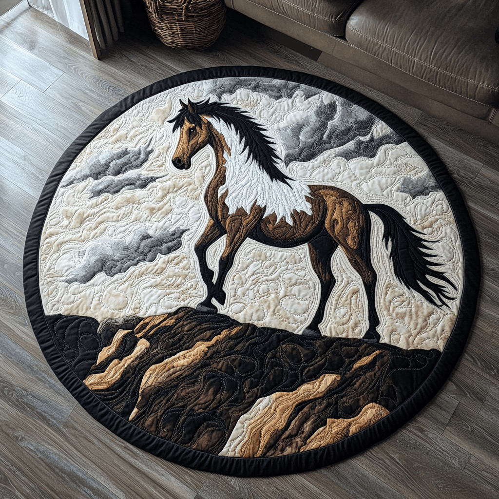 Free Run Quilted Round Mat Round Rugs Large Practical Gifts For Horse Owners