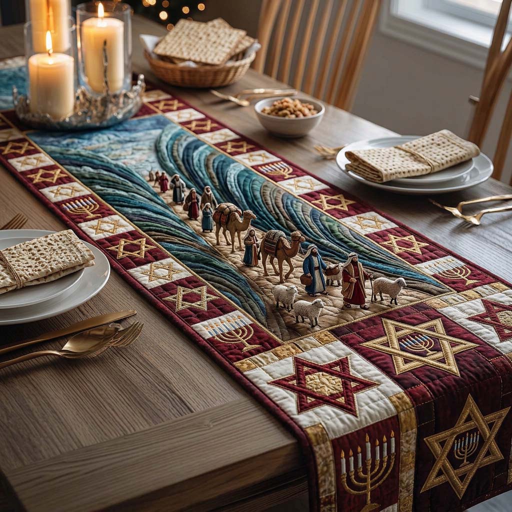 Freedom Exodus Story Quilted Table Runner Passover Seder Table Decorations Jewish Gifts For Passover