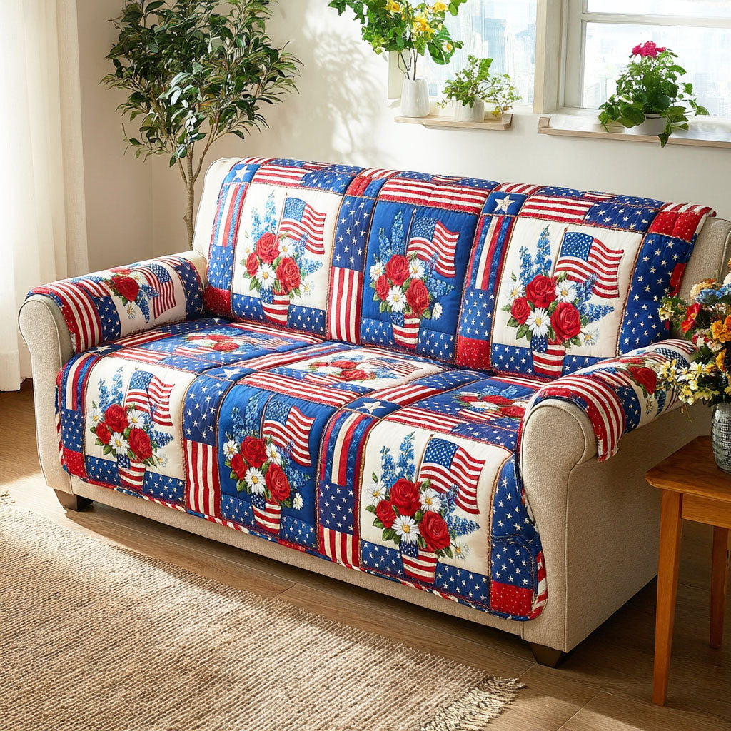 Freedom Garden Quilted Sofa Cover Nice Couch Covers Meaningful Gifts For Mom