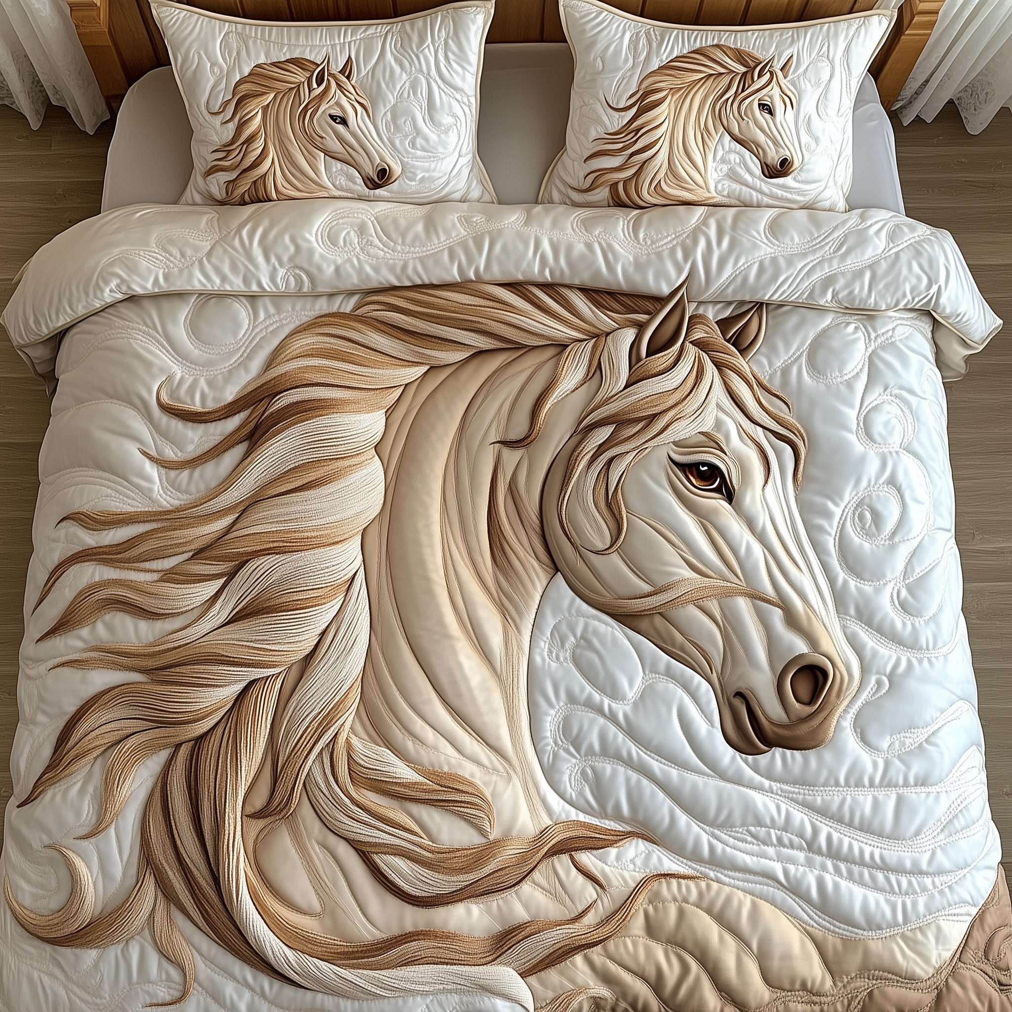 Freedom Horse Quilted Bedding Set Best King Bedding Sets Gifts For Someone Who Loves Horses