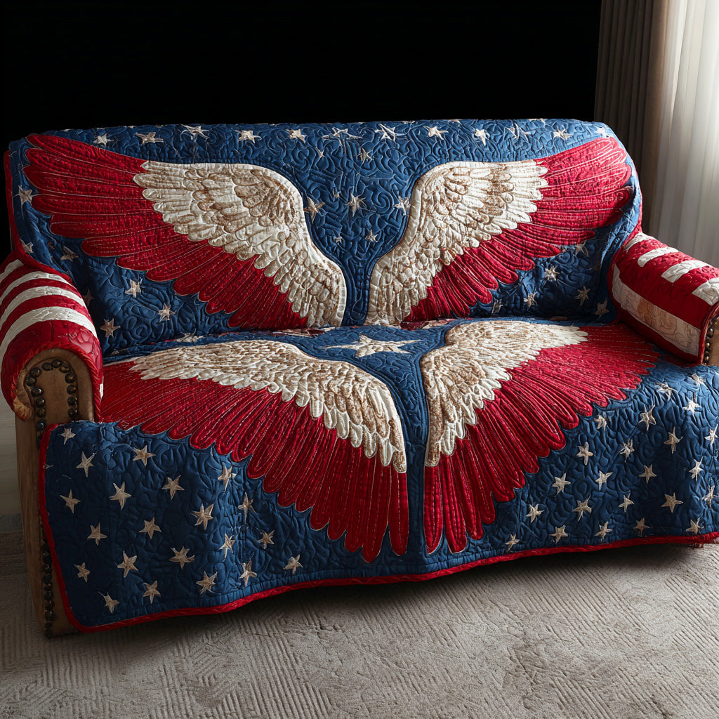 Freedom Wings Quilted Sofa Cover Couch Covers For Couches Fourth Of July Gifts