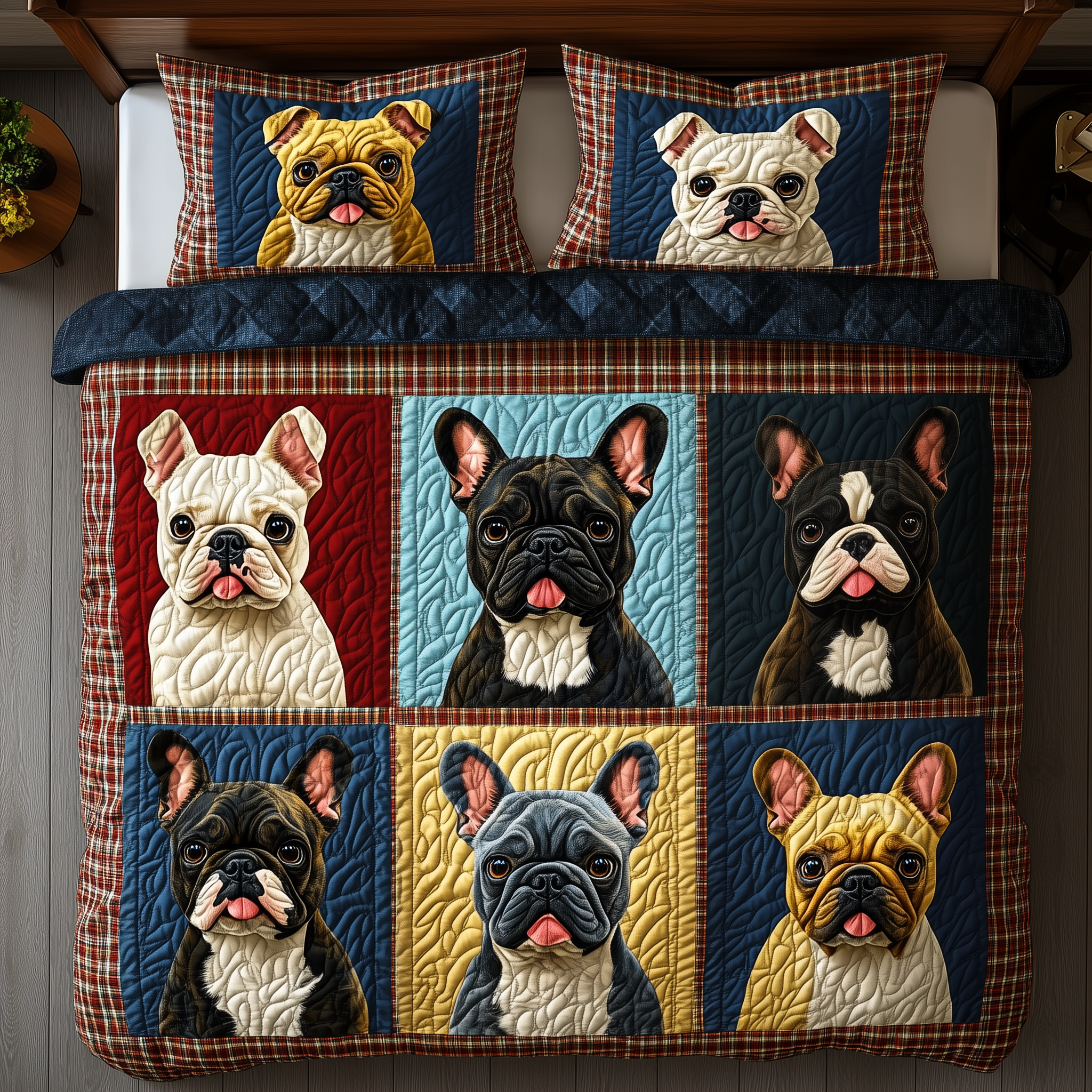French Bulldog Quilted Bedding Set Best Queen Sheets Best French Bulldog Gifts