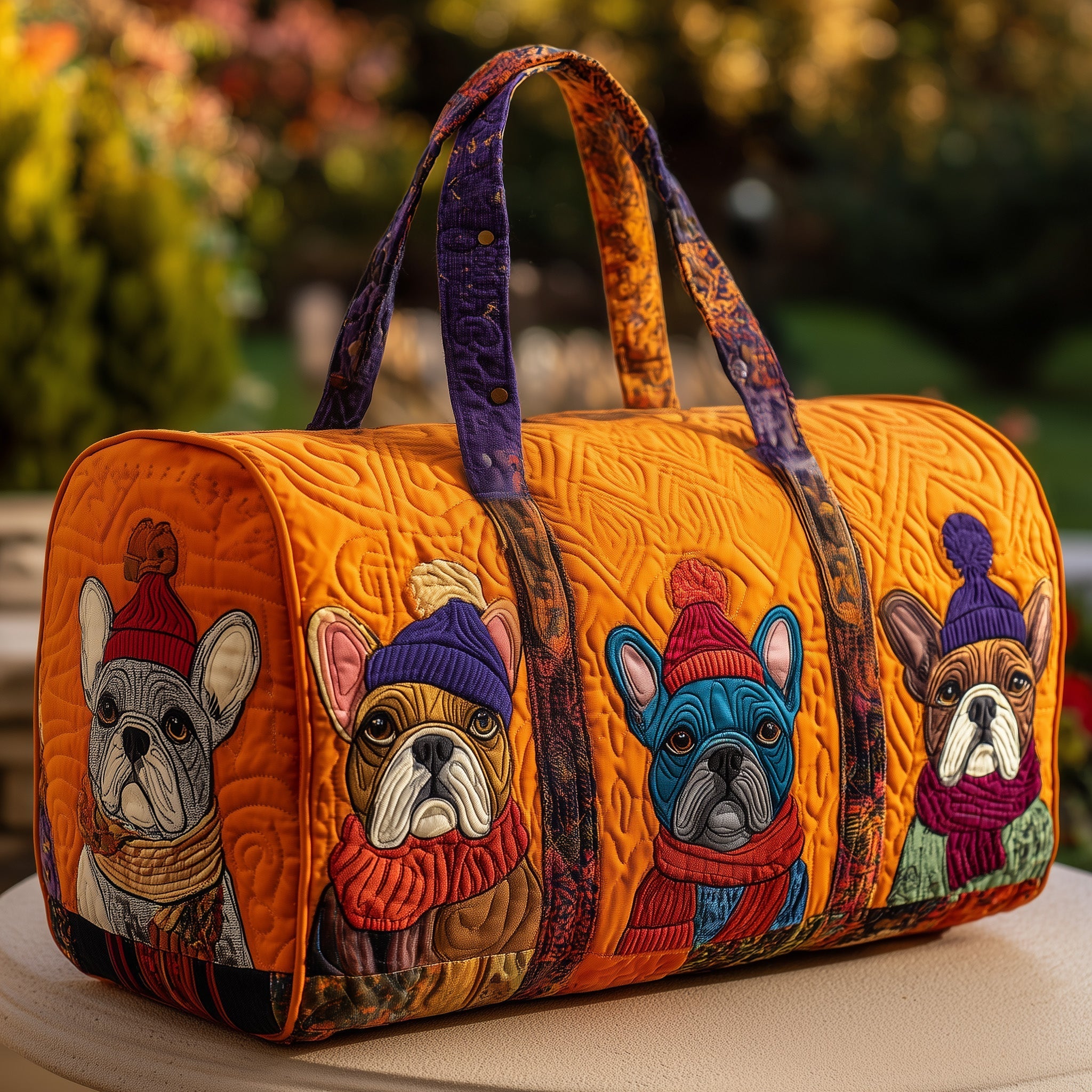 French Bulldog Quilted Duffle Bag Travel Bag Mother Gift Ideas
